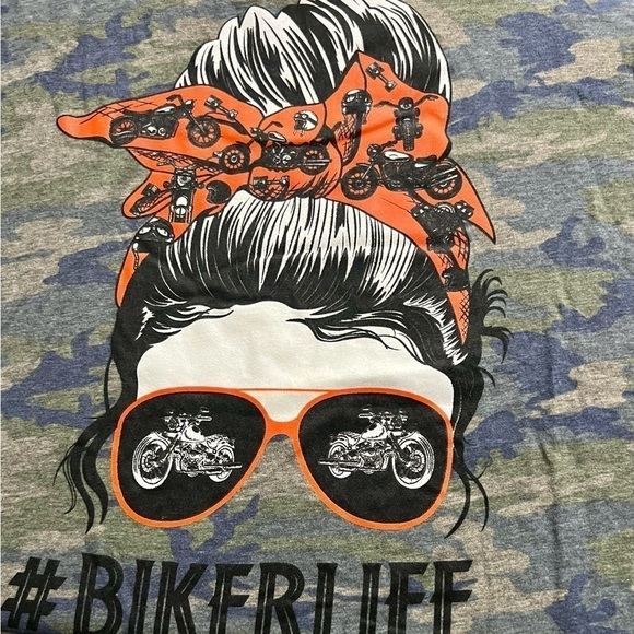 Live and Tell L.A.T. Green Camo with Orange, White and Black #Bikerlife … - Picture 2 of 3
